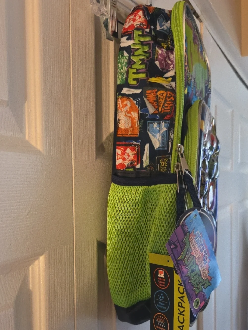 Nickelodeon TMNT Kids Backpack in Navy Blue & Lime Green